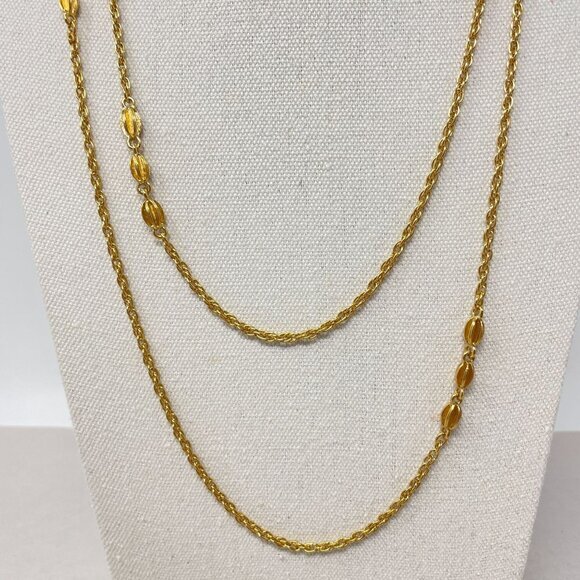 Monet Vintage 56" Long Necklace Gold-Tone Chain Flapper‎ Soft Girl Old Money - Picture 3 of 9